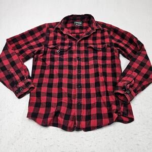 Woolrich Buffalo Plaid Shirt Medium Red Black Flannel Warm Lumberjack Checks